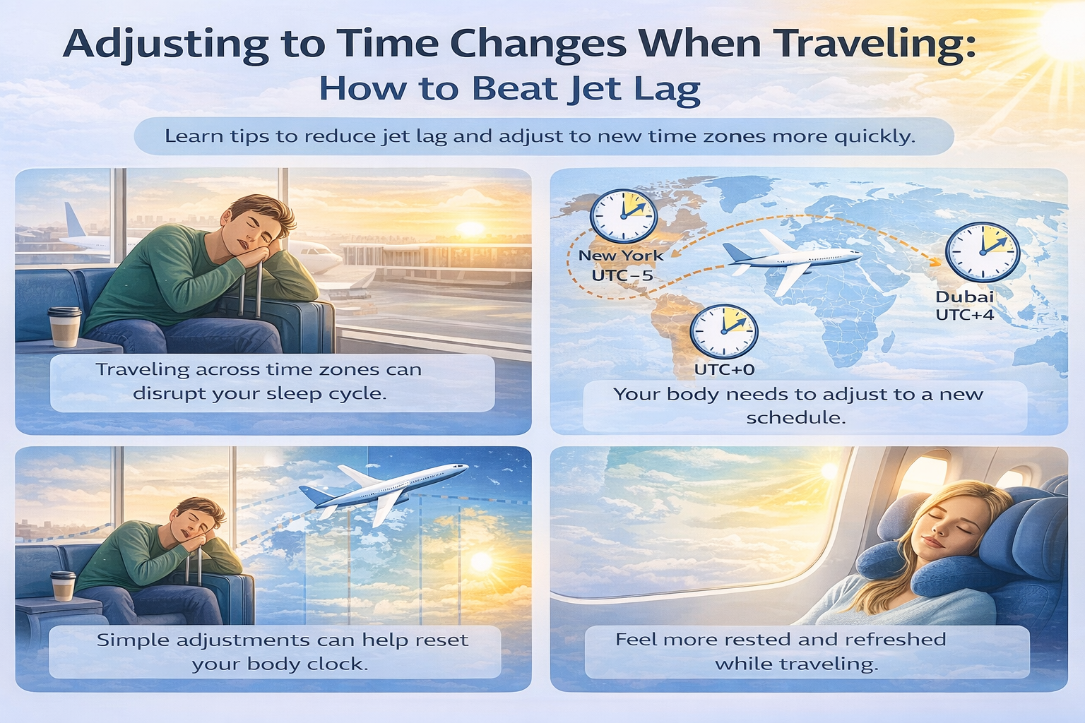 Adjusting to Time Changes When Traveling How to Beat Jet Lag_timenowonline.com