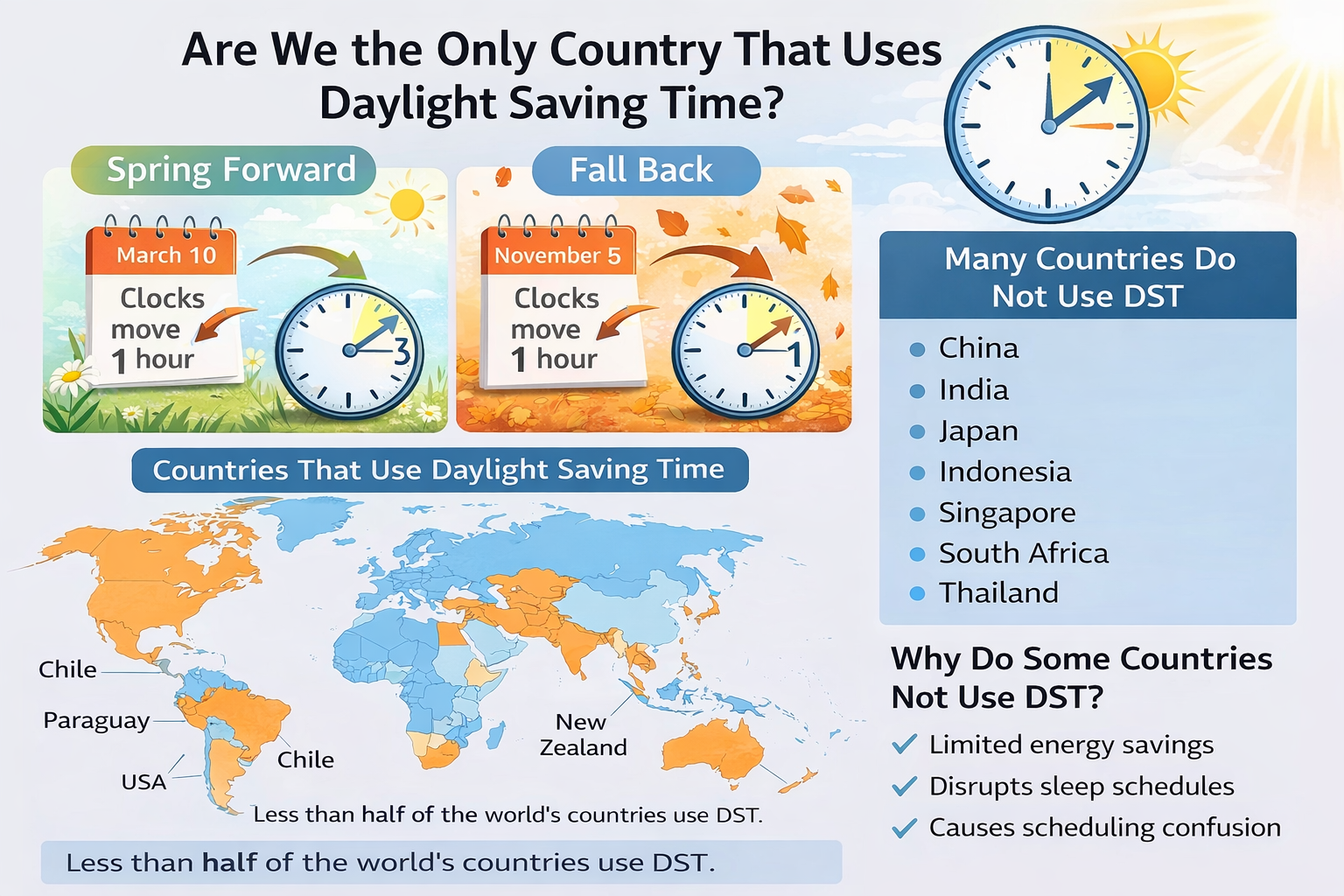 Are We the Only Country That Uses Daylight Saving Time?