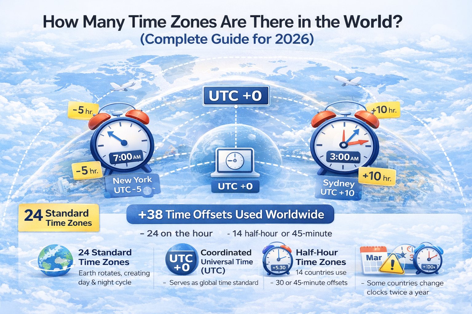 How Many Time Zones Are There in the World? (Complete Guide for 2026)