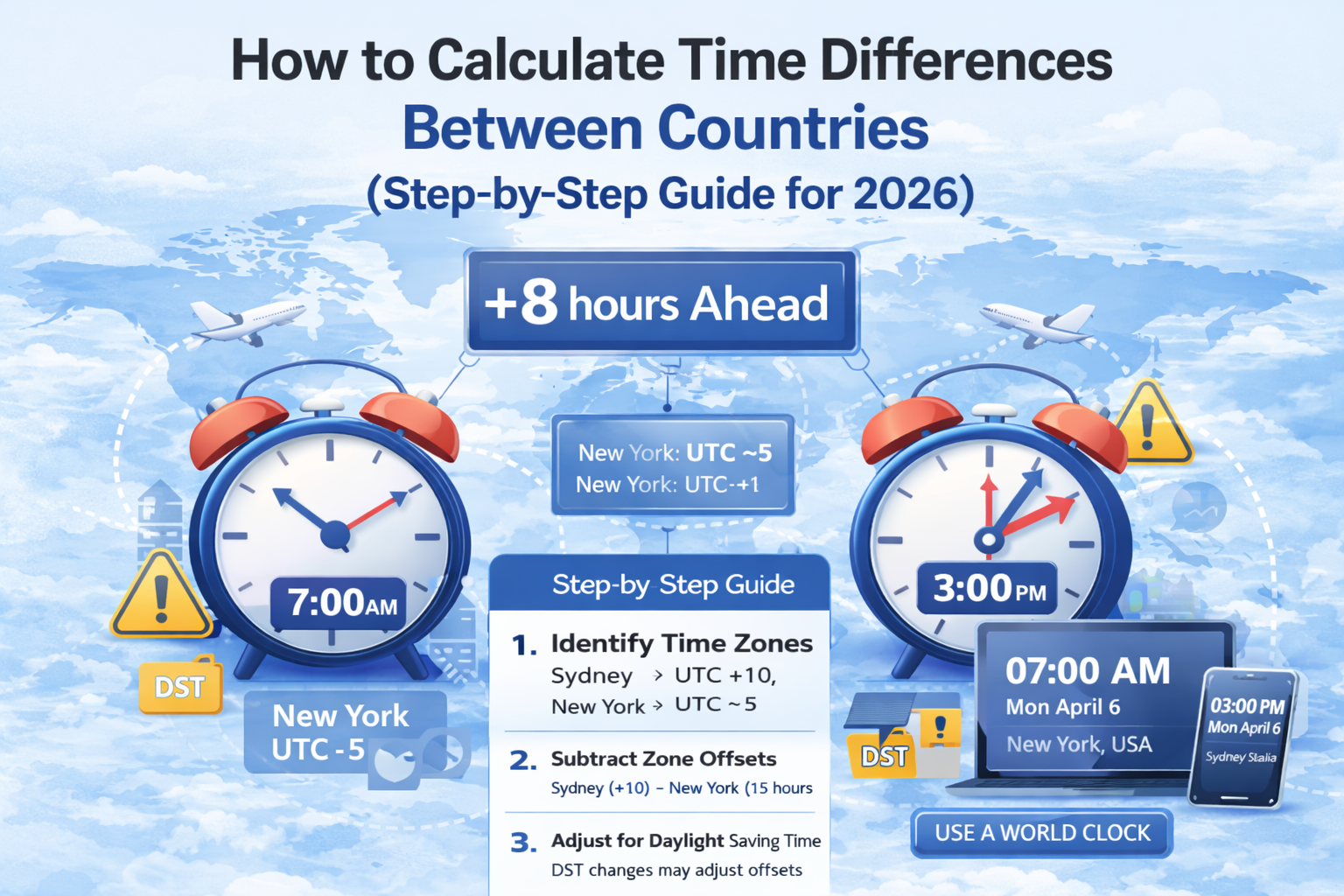 How to Calculate Time Differences Between Countries (Step-by-Step Guide for 2026)