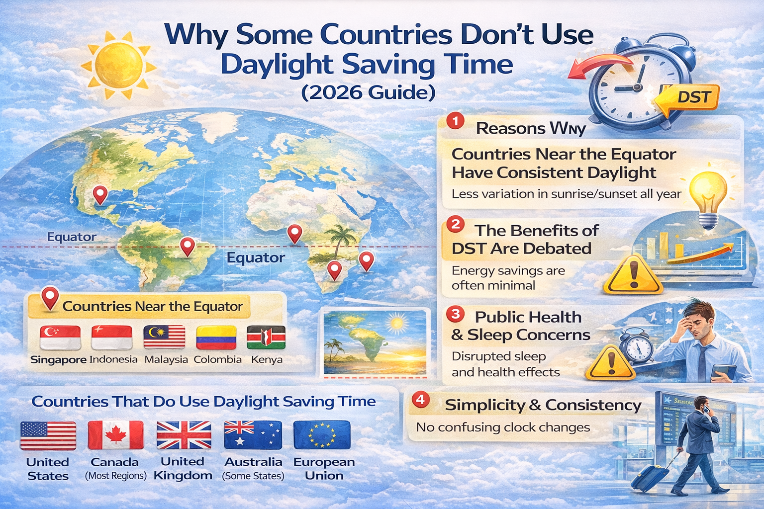 Why Some Countries Don’t Use Daylight Saving Time (2026 Guide)